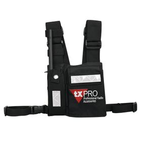 pechera universal con soporte para radio sostén de boligrafo y seguridad para la bolsa con cinta adherente logo txpro87430