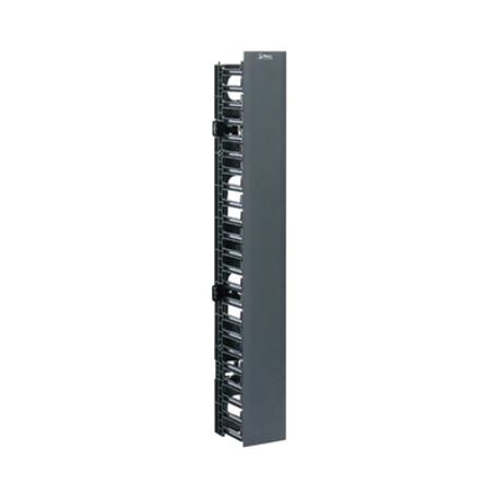 Organizador Vertical Netrunner Sencillo (solo Frontal) Para Rack Abierto De 45 Unidades 4.9in De Ancho Color Negro