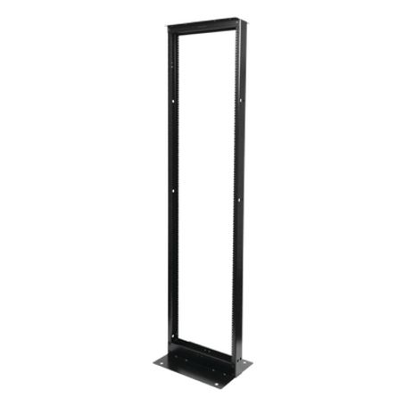 rack de dos postes estándar de 19 numerado fabricado en acero y 45 unidades de rack color negro