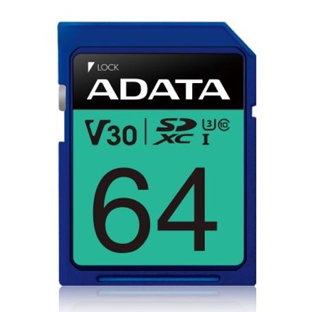 Memoria SD ADATA PREMIER PRO V30 64 GB 100 MB/s 80 MB/s Azul Clase 10 TL1 