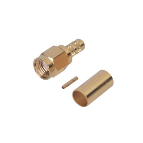 Conector Sma Macho Inverso De Anillo Plegable Para Cable Rg142/u Oro/oro/teflon.