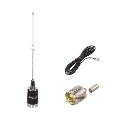 kit de antena móvil de 3db de ganancia  en vhf 148174 mhz incluye lmg150  chmb  rfu505