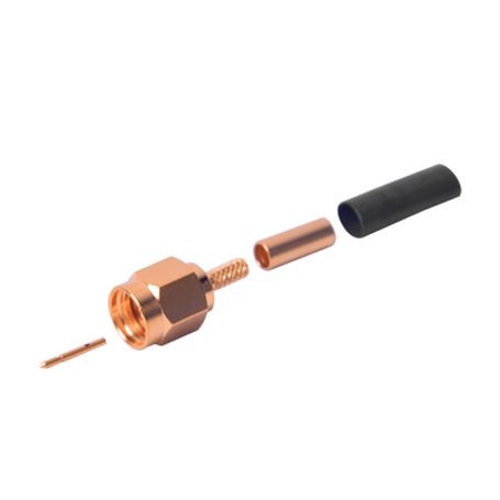 Conector Sma Macho De Anillo Plegable Para Cables Rg174/u 8216 Oro/ Oro/ Teflón.