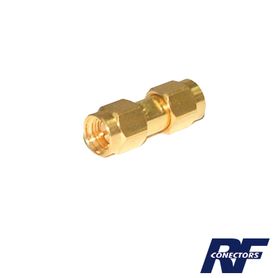 adaptador tipo barril de conector sma macho a sma macho oro oro teflón