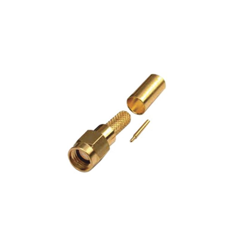 Conector Sma Macho De Anillo Plegable Para Cables Rg142/u Lmr195 Oro/oro/teflón.
