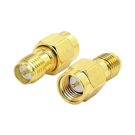 Adaptador De Sma Macho A Sma Hembra Inverso Oro/ Oro/ Teflón