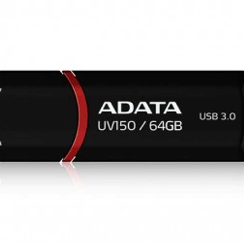 Memoria USB ADATA UV150 Negro 64 GB  USB 3.2 (retrocompatible con 3.0 y 2.0) 100 MB/s TL1 