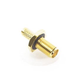 conector sma hembra inverso de chasis en d plano anillo plegable para cable rg142u oro oro teflón168937