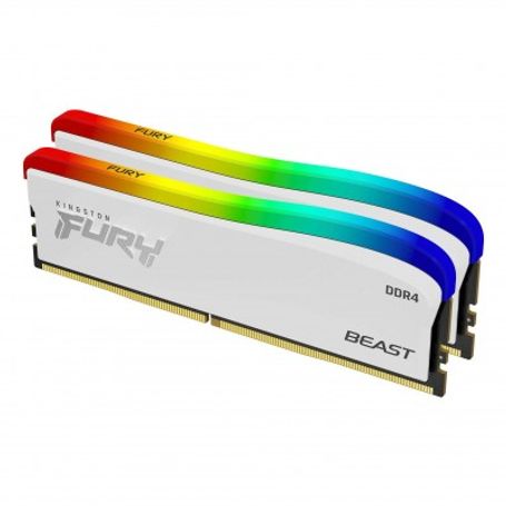 Memoria KINGSTON 32GB 3200MT/s DDR4 CL16 DIMM (Kit of 2) FURY Beast White RGB SE KF432C16BWAK2/32 TL1 
