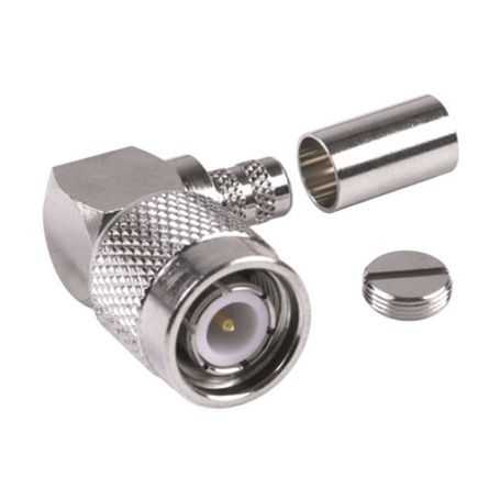 conector tnc macho en ángulo recto para cable rg8x lmr240 niquel oro teflón