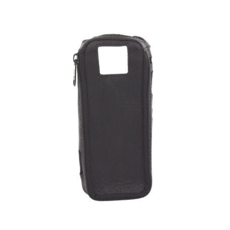 Funda Reforzada En Piel Para Cinto Con Cierre Y Amplio Visor Frontal Transparente Para Radios Aéreos Ica25.