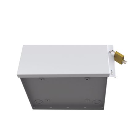 Gabinete Acero Galv. Para 2 Baterias Pl110d12  (400 X 730 X 300mm). Puerta Sin Ventilación. Acc. Para Piso O Poste No Incluidos.