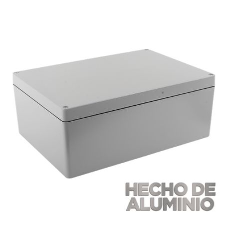 Gabinete De Aluminio Para Exterior (ip66) De 390 X 280 X 158 Mm Con Rápida Disipación De Calor Cierre Por Tornillos Con Bisagra.