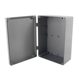 gabinete de aluminio para exterior ip66 de 390 x 280 x 158 mm con rápida disipación de calor cierre por tornillos con bisagra81