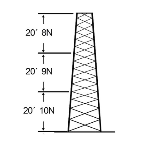  torre especial autosoportada robusta de 18 m linea ssv heavy duty sec 8  10