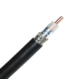 retazo de 1 metro de cable coaxial tipo rg8u conductor central de 274 mm en cobre sólido cal 10 con 90 de blindaje de malla tre
