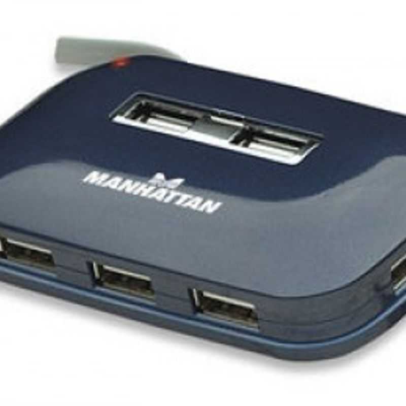Hub USB MANHATTAN 161039 USB 2.0 Azul 7 puertos TL1 