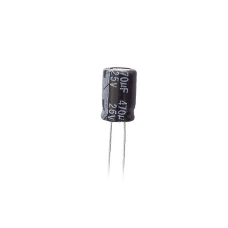 capacitor electrolitico de aluminio radial de 470 µfd 25 vcc 105 °c 8  x 15 mm