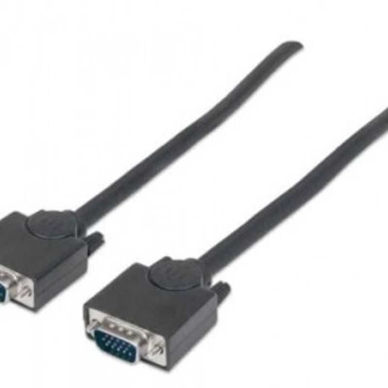 Cable VGA  HD15 MANHATTAN 18 m VGA (DSub) VGA (DSub) Macho/Macho Negro TL1 