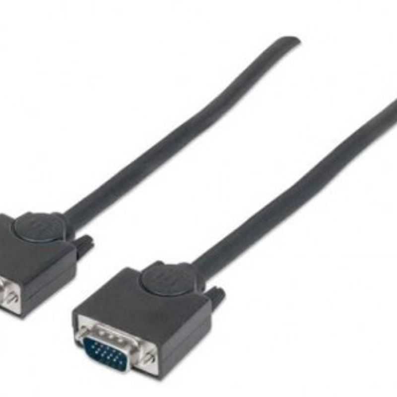 Cable VGA  HD15 MANHATTAN 3 m VGA (DSub) VGA (DSub) Macho/Macho Negro TL1 