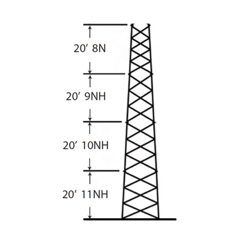Torre Especial Autosoportada Robusta De 24 M. Linea Ssv Heavy Duty (sec. 8  11)