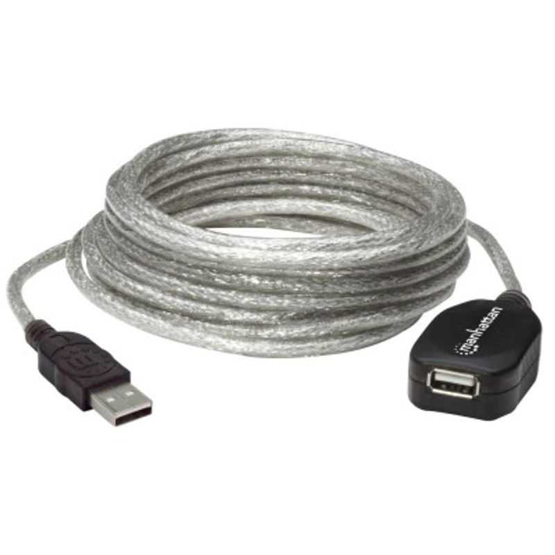 Cable USB  Extension MANHATTAN 5 m Macho/hembra Plata TL1 