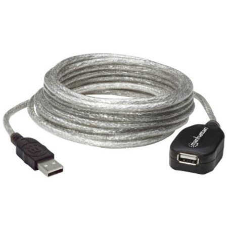 Cable USB  Extension MANHATTAN 5 m Macho/hembra Plata TL1 