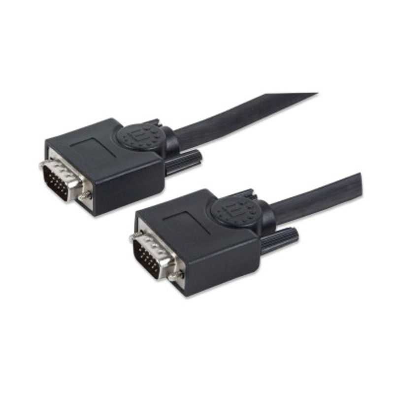Cable VGA  HD15 MANHATTAN 75 m VGA (DSub) VGA (DSub) Macho/Macho Negro TL1 