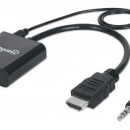Convertidor  HDMI a VGA MANHATTAN VGA HDMI/3.5mm Macho/hembra Negro TL1 