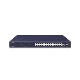 switch administrable capa 2 de 24 puertos gigabit 101001000t 2 puertos sfp 1001000x  cuenta con una interfaz de consola 77985