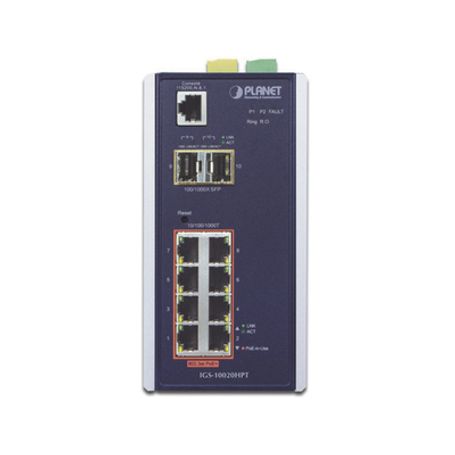 Switch Industrial Administrable Capa 2 8 Puertos Poe Gigabit 802.3af/at 2 Puertos Sfp De 1 / 2.5 Gigabit Entrada De Voltaje Secu
