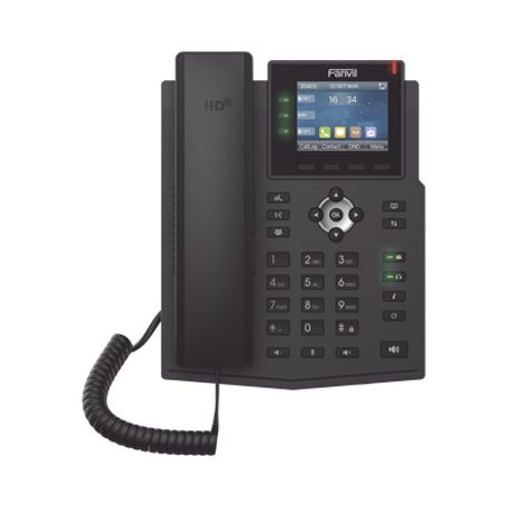 teléfono ip empresarial con estándares europeos 6 lineas sip con pantalla lcd a color puertos gigabit ipv6 opus y conferencia d