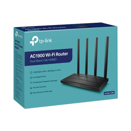 Router Inalámbrico Ac Wave 2 1900 Doble Banda 1 Puerto Wan 10/100/1000 Mbps Y 4 Puertos Lan 10/100/1000 Mbps Mimo 3x3 Beamformin