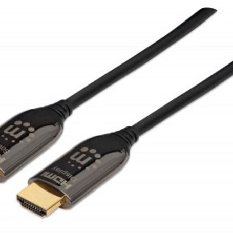 Cable HDMI Fibra Óptica 4K60Hz MANHATTAN 355438 30 m Macho Negro TL1 