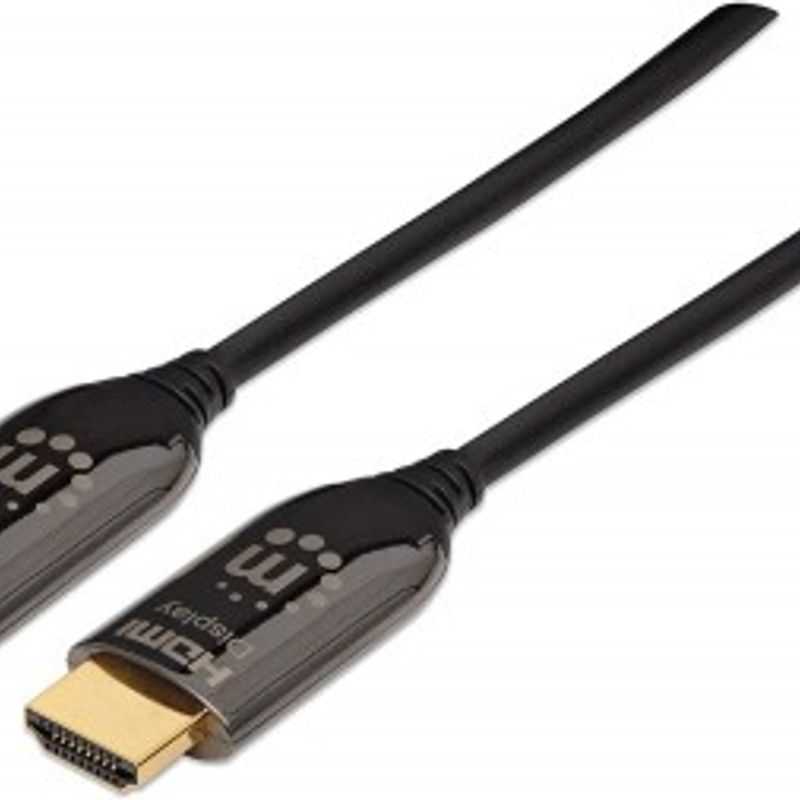 Cable HDMI Fibra Óptica 4K60Hz MANHATTAN 355445 50 m Macho Negro TL1 