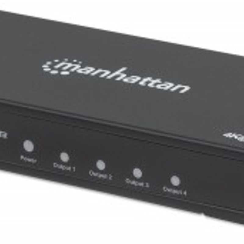 207805 Video Splitter HDMI 4K de 4 puertos Replica una senal de audio/video digital de ultra alta definición (UHD) para hasta cu