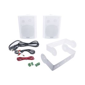 altavoces de montaje en pared activo 515  rms 20w8ohms y pasivo 20w  material abs  reja metálica  bracket de metal  color blanc