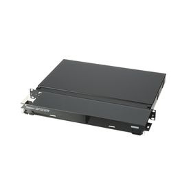 panel de distribución de fibra óptica acepta 4 placas fap o fmp bandeja deslizable hasta 48 fibras color negro 1ur183733