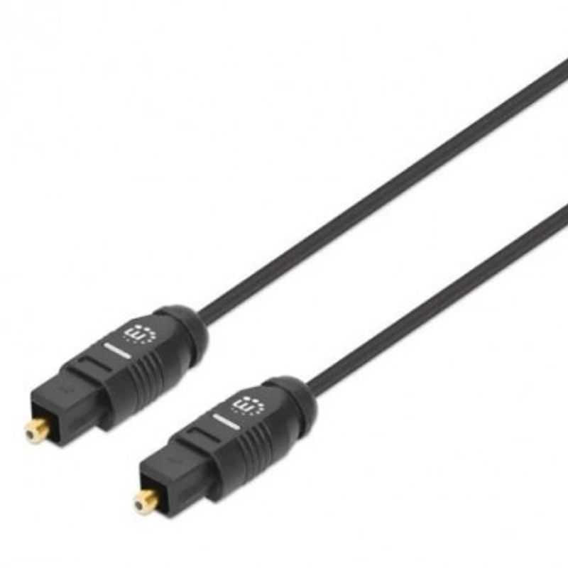 Cable de Audio Digital Optico Toslink  MANHATTAN 356060 1 m Macho / Macho Negro TL1 