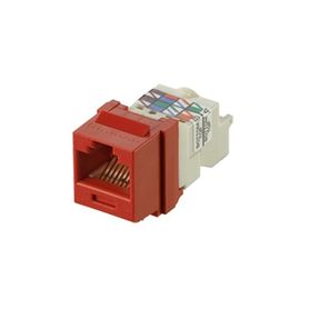 conector jack estilo tp tipo keystone categoria 6 de 8 posiciones y 8 cables color rojo