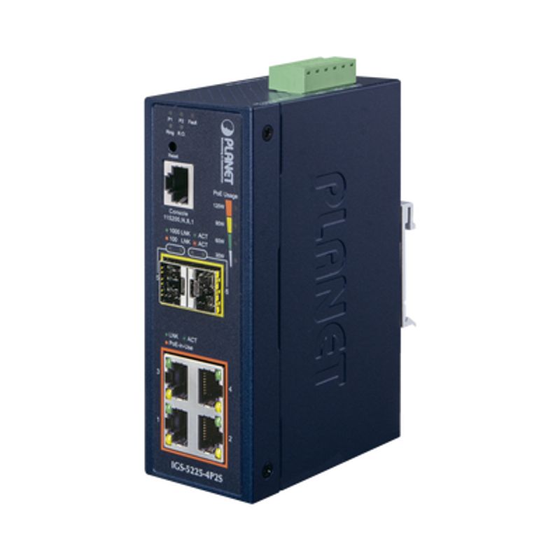 Switch Industrial Administrable Capa 2 4 Puertos Poe 802.3af/at 10/100/1000t 2 Puertos Sfp 100/1000x