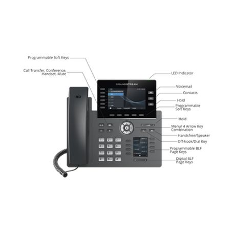 Teléfono Ip Wifi Grado Operador 6 Lineas Sip Con 6 Cuentas Pantalla A Color 4.3 Puertos Gigabit Bluetooth Poe Codec Opus Ipv4/ip