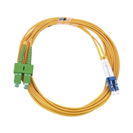 Jumper De Fibra Óptica Monomodo 9/125 Lc/upcsc/apc Pvc 2.0 Mm Dúplex Amarillo 3 Metros