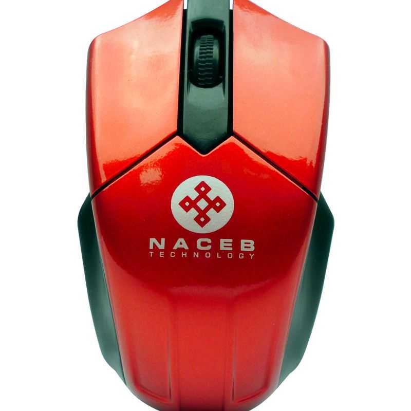 Mouse Naceb Technology Rojo 3 botones Óptico 1200 DPI TL1 