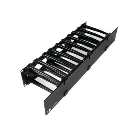 organizador de cable horizontal routeit sencillo para rack de 19in 6in de profundidad 2ur