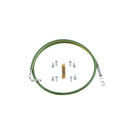 jumper para aterrizar equipos en racks o gabinetes 6 awg con terminal doblada a 45 grados para conexión a tierra y terminal rec