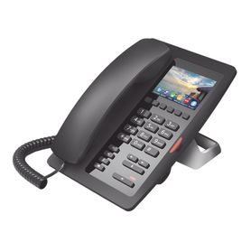 h5w color negroteléfono ip wifi para hoteleria profesional de gama alta con pantalla lcd de 35 pulgadas a color 6 teclas progra