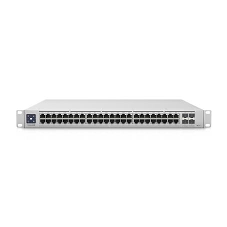 unifi switch enterprise administrable capa 3 48 puertos 25gbe rj45 poe 4 puertos 10g sfp 720w con pantalla táctil de 13209759