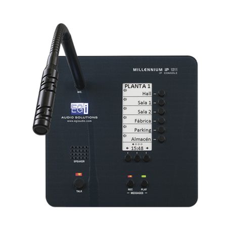 Consola De Avisos Multizona Ip Con Display Micrófono Y Grabador De Mensajes