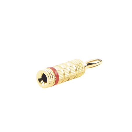 conector banana tipo tornillo para bocinas  instalaciones profesionales de audio  chapado en oro  color rojo 1 pieza198333